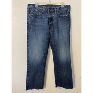 Abercrombie & Fitch Horton Classic Straight Denim Jeans Button‎ Fly Cut Hem